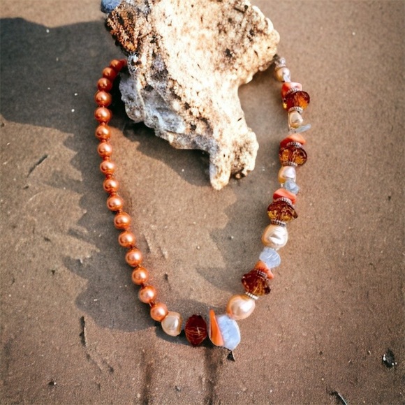 Artesian Peachy Warm Coastal Beach Vacation Beaded Woman’s Jewelry - Picture 4 of 8